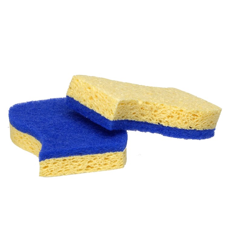 Spontex afwasspons, viskose met PET-recycling vezels, krasvrij, 2 stuks