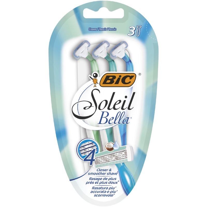 Bic wegwerpscheermesjes Soleil Bella, voor vrouwen, 4 mesjes, 3 stuks