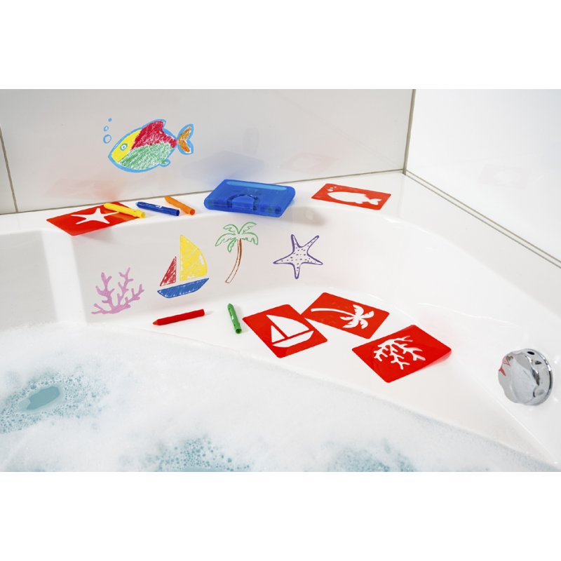 EBERHARD FABER minibadkrijt Kids, 10 stuks, gekleurde set met sjablonen