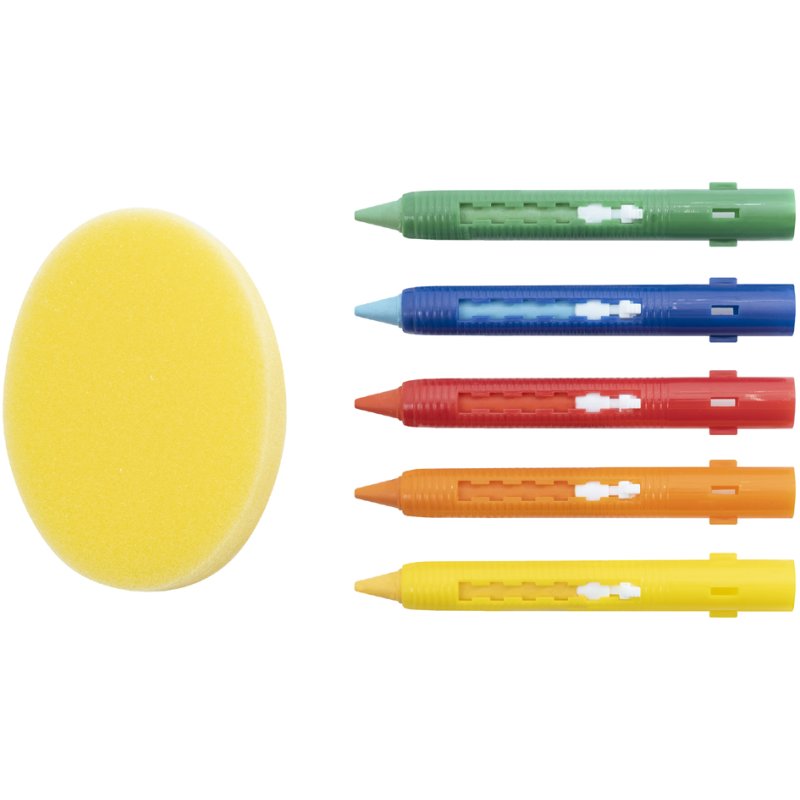 EBERHARD FABER badkrijt Mini Kids, 5 stuks met sponsje, gesorteerde kleuren