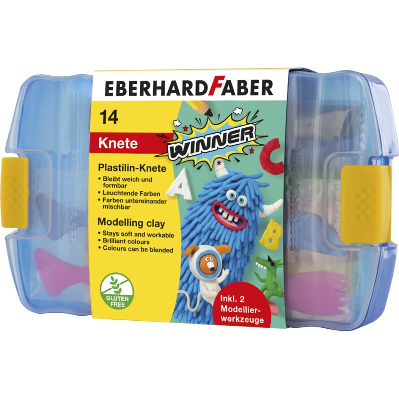 EBERHARD FABER Plasticine klei WINNER, 14-delige kunststof box, 14 stangen