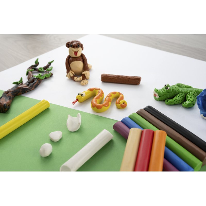 EBERHARD FABER pâte à modeler set de base, 10 bâtons, 185 g, couleurs assorties