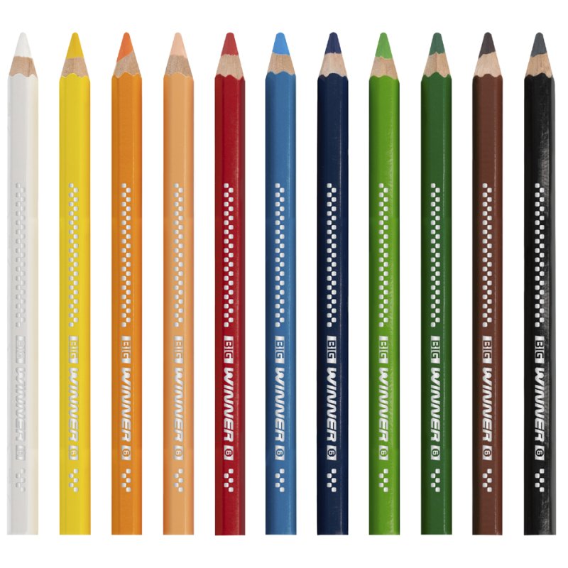 EBERHARD FABER BIG WINNER colouring pencils, hexagonal, extra thick, 12 pieces