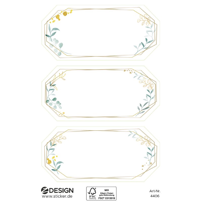AVERY Zweckform étiquettes ménagères avec bordure, octogonales, blanc, 9 pièces
