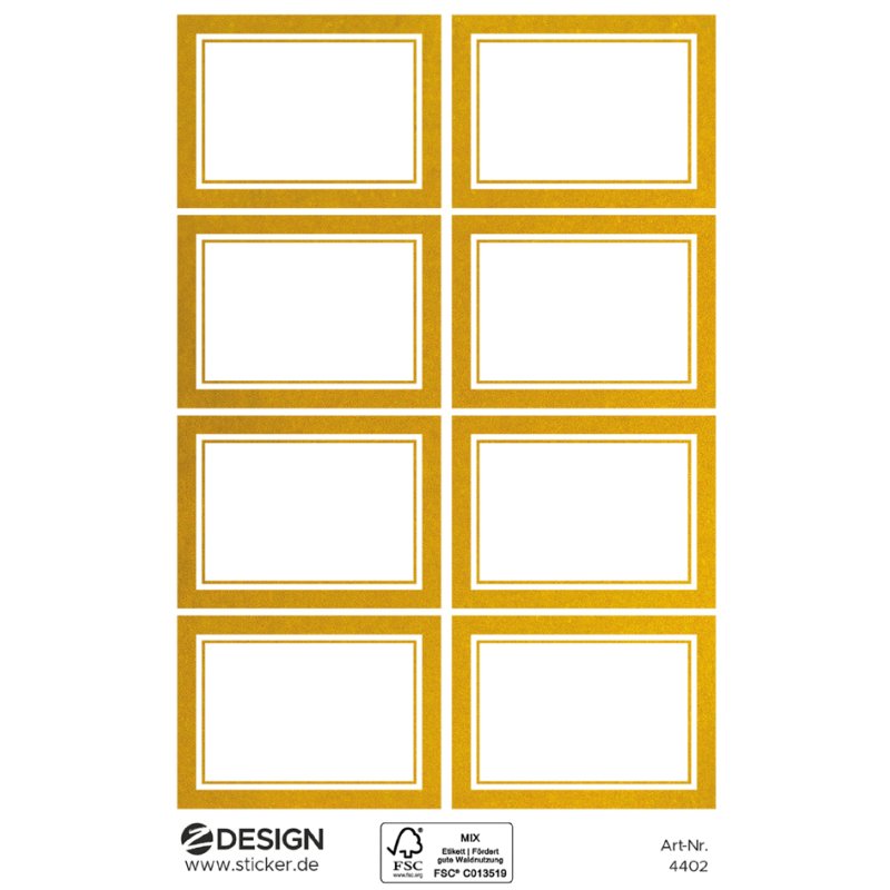 AVERY Zweckform étiquettes ménagères, cadre doré, 38×24 mm, 24 pièces