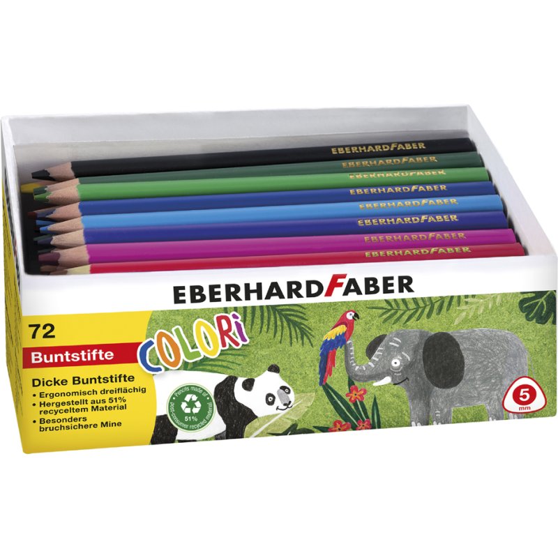 EBERHARD FABER crayons de couleur triangulaires Colori Jumbo, 72 pièces, 24 couleurs
