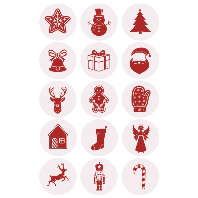 AVERY Zweckform Christmas stickers, 3D synthetic resin, 1 sheet of 15 pieces