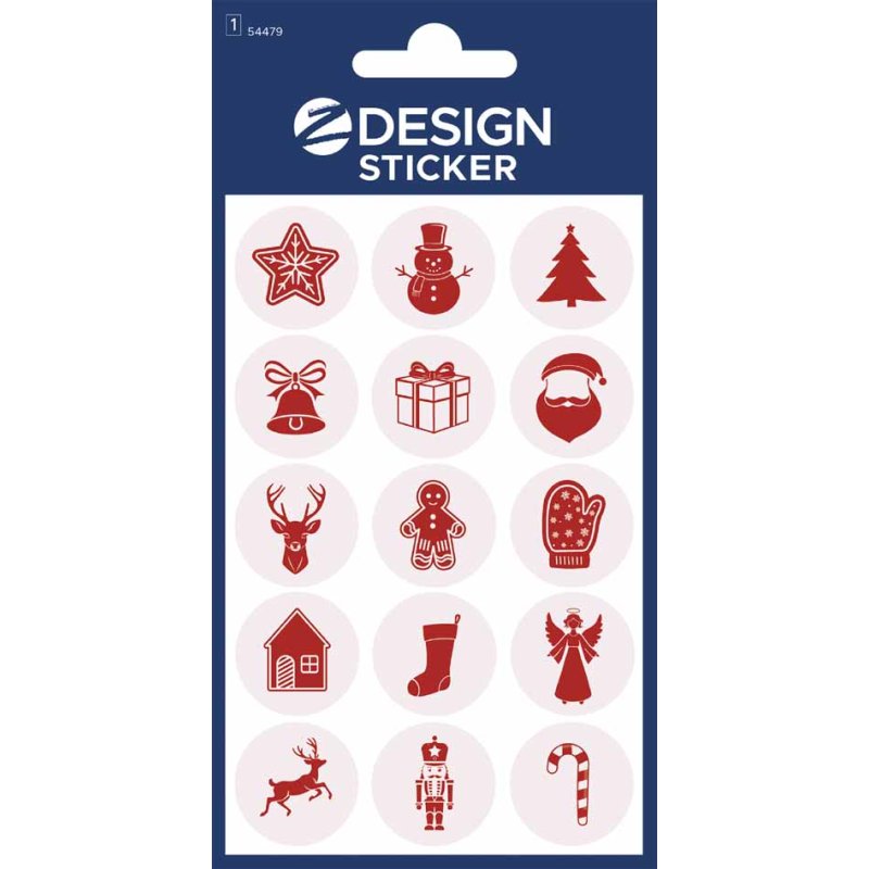 AVERY Zweckform Christmas stickers, 3D synthetic resin, 1 sheet of 15 pieces
