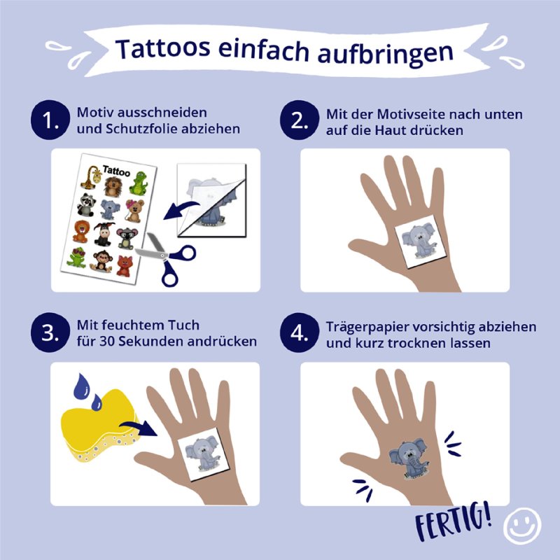 Z-Design Xmas Tattoo temporary tattoos, children, 1 sheet of 12 tattoos