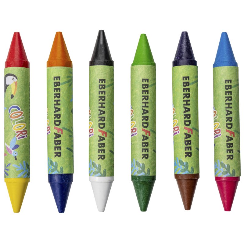 EBERHARD FABER crayons de couleur lavables Duo COLORI, double, résistant à l'eau, 6 pièces