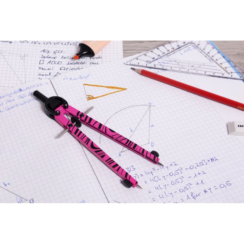 EBERHARD FABER compas avec serrage rapide, rose néon/noir, 390 mm