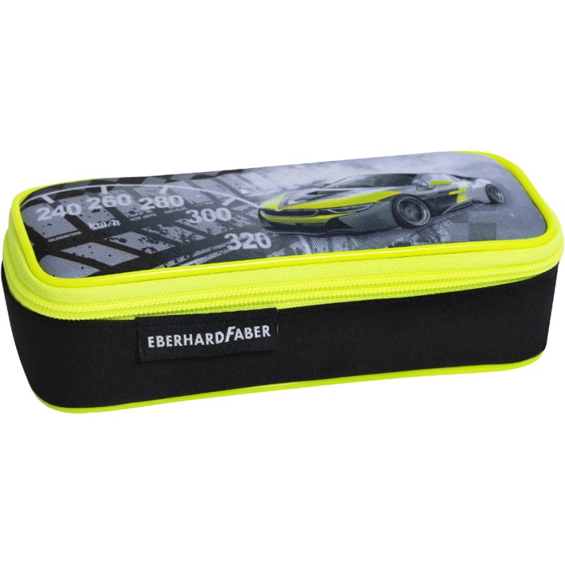 EBERHARD FABER étui Race Car, noir/jaune néon, polyester
