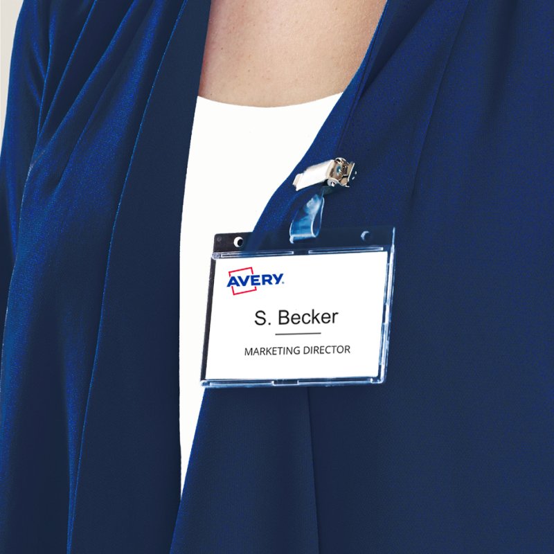 AVERY porte-badges avec clip, transparent, 54 × 85 mm, 25 pièces