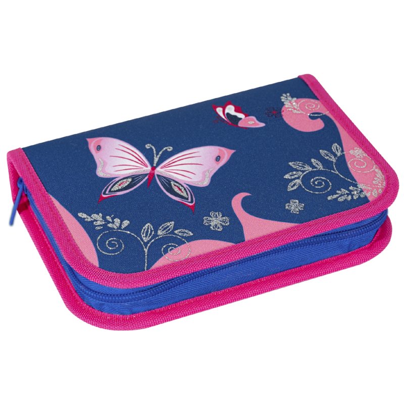 EBERHARD FABER trousse scolaire papillon, 32 pièces, rose/bleu