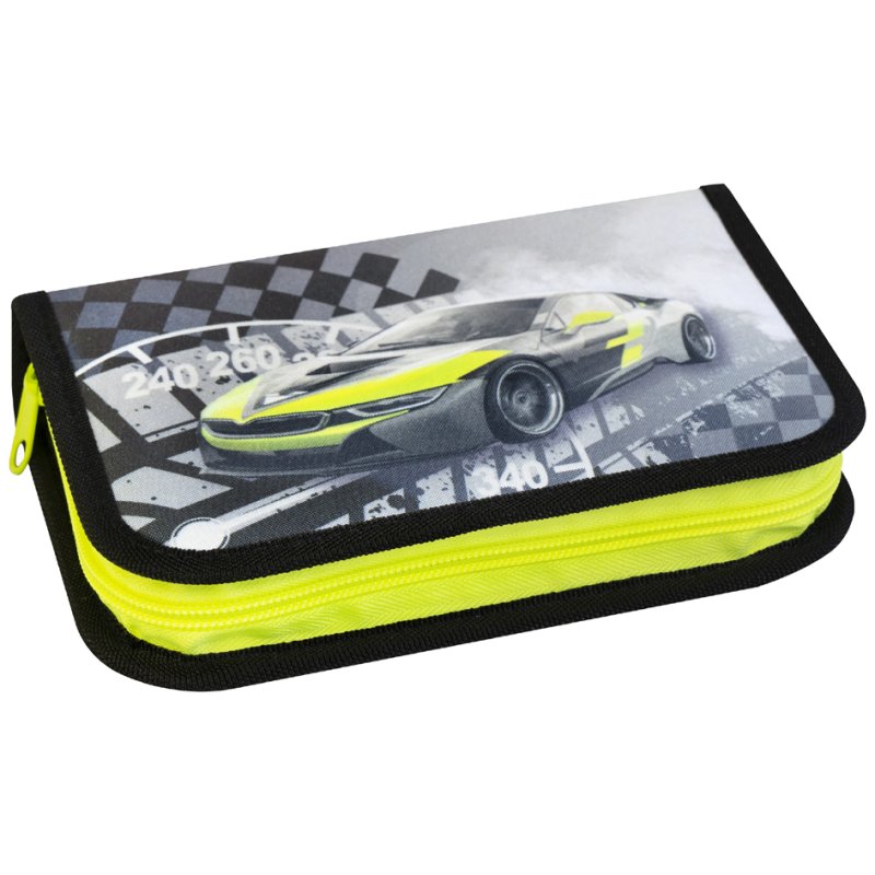 EBERHARD FABER étui Race Car, 32 pièces, noir/jaune néon, rempli