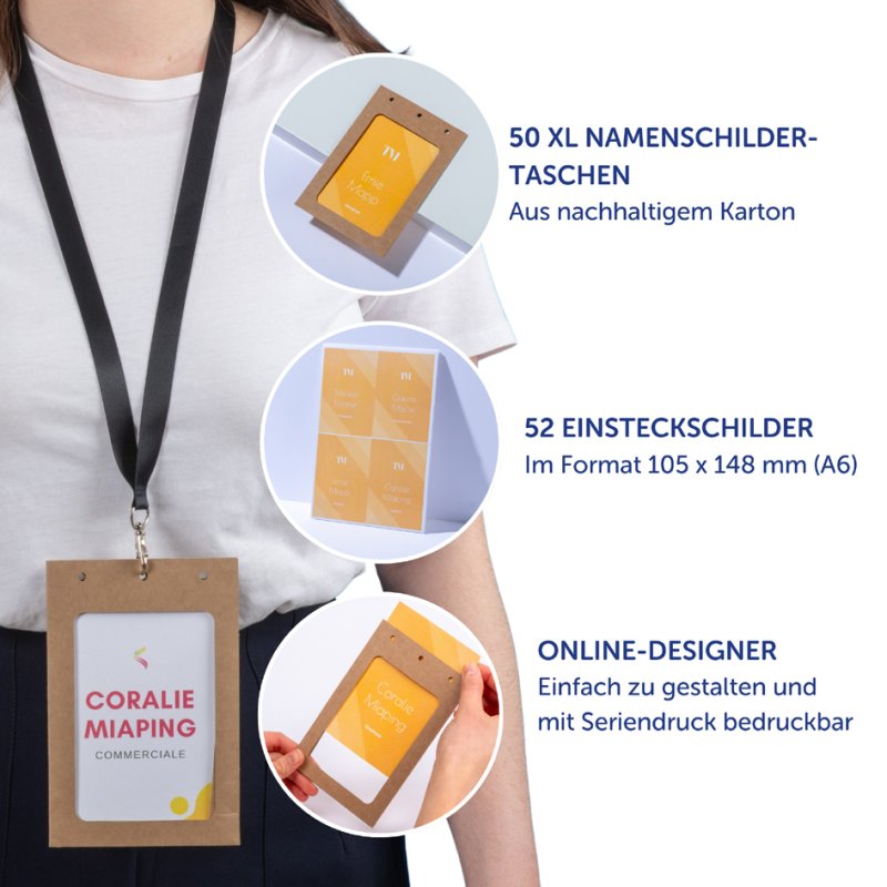 AVERY porte-cartes de visite XL carton, format A6, 105×148 mm, 50 pièces