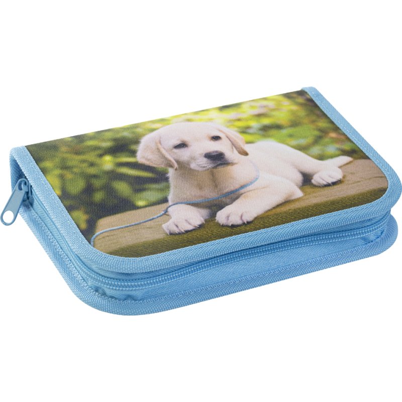 EBERHARD FABER trousse à crayons chien, 42 pièces, bleu, polyester