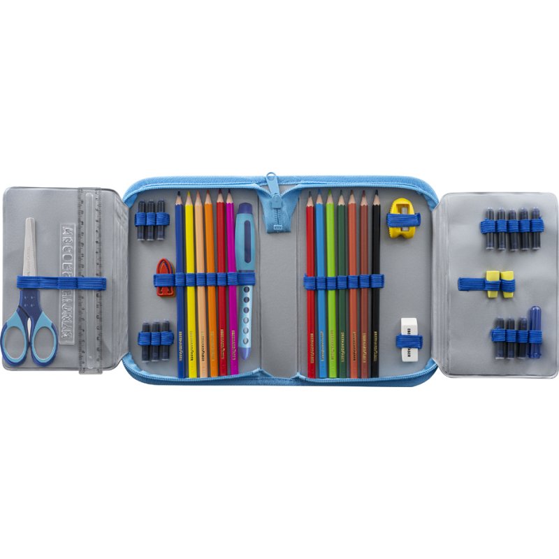 EBERHARD FABER trousse à crayons chien, 42 pièces, bleu, polyester