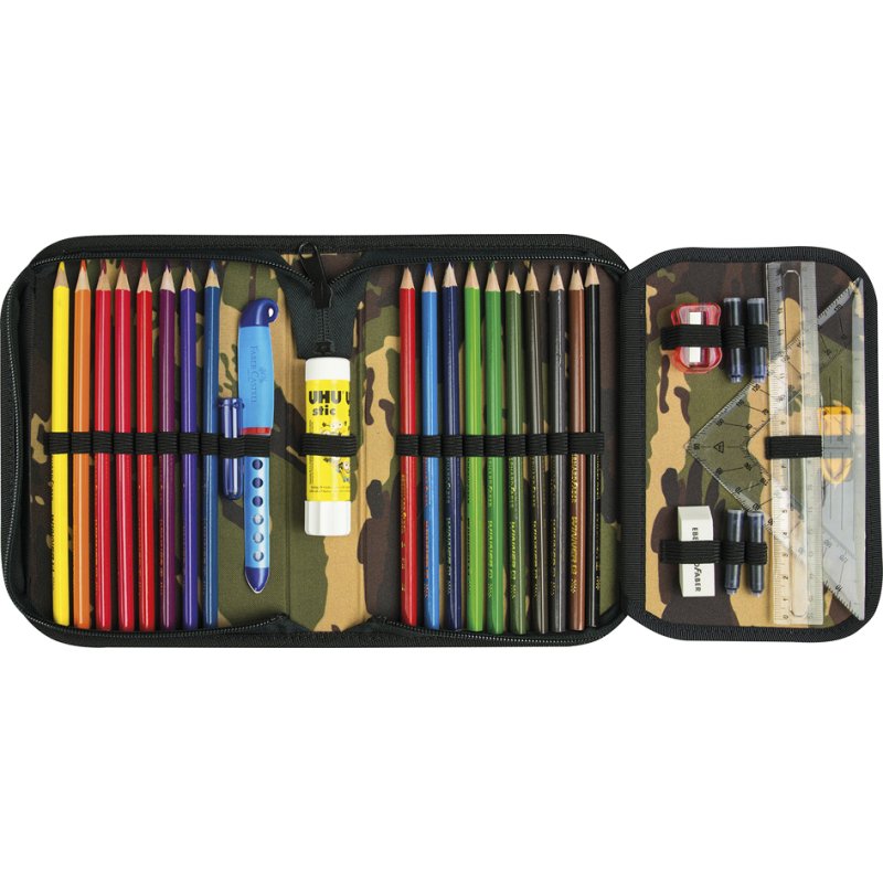EBERHARD FABER étui camouflage gris, 32 pièces, 196×132×34 mm