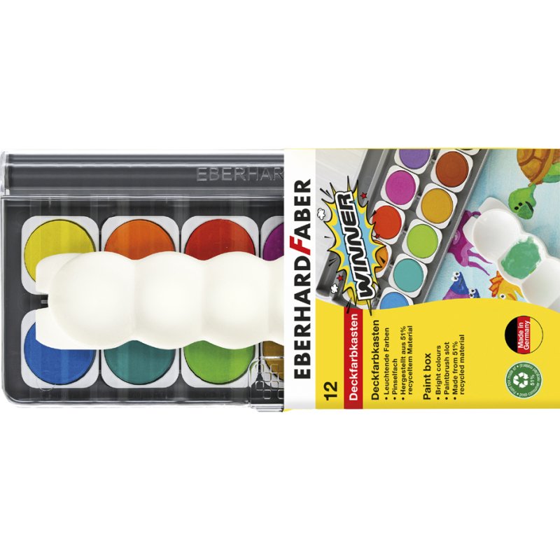 EBERHARD FABER ensemble de peinture de couverture WINNER, 24 couleurs, 51% matière recyclée