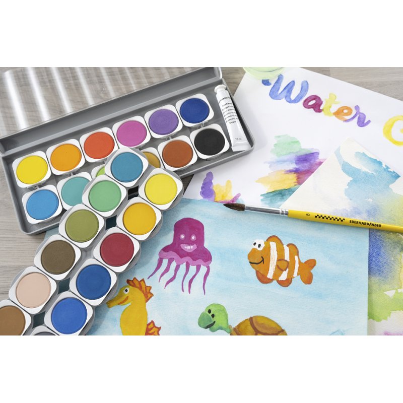 EBERHARD FABER ensemble de peinture de couverture WINNER, 24 couleurs, 51% matière recyclée