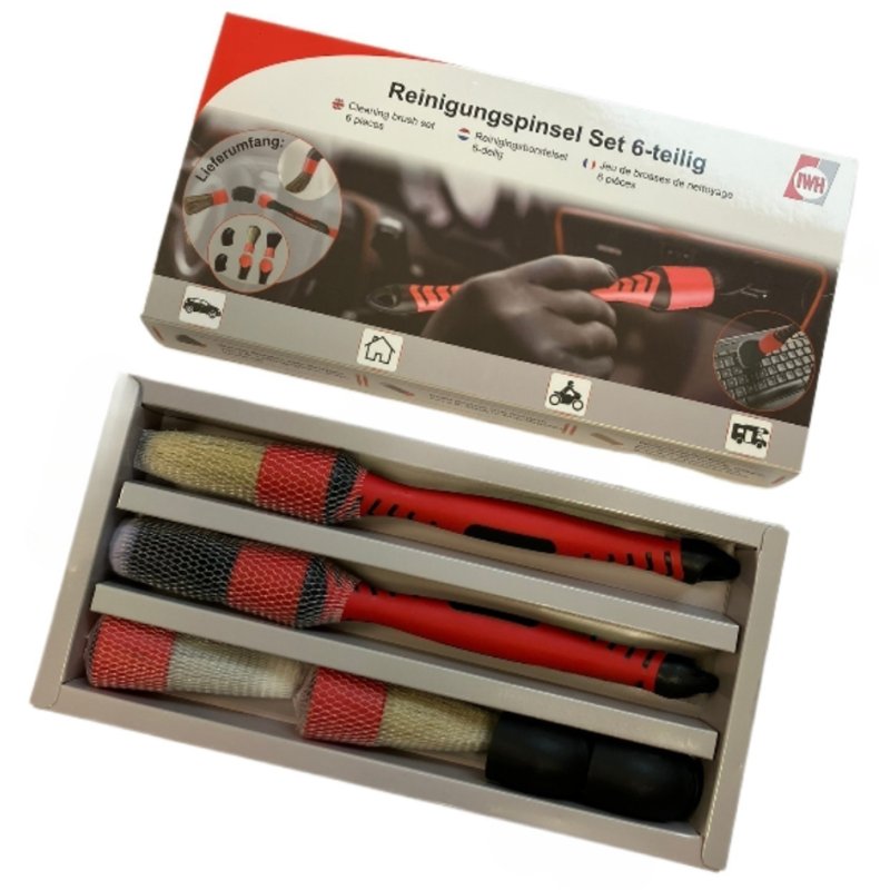 IWH cleaning brush set for car & home, 6-piece