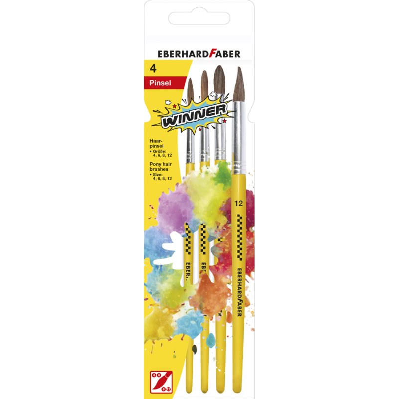EBERHARD FABER quality paint set, round brushes, sizes 4/6/8/12, 4 pieces