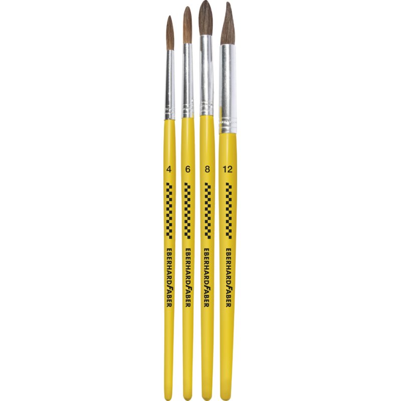 EBERHARD FABER quality paint set, round brushes, sizes 4/6/8/12, 4 pieces