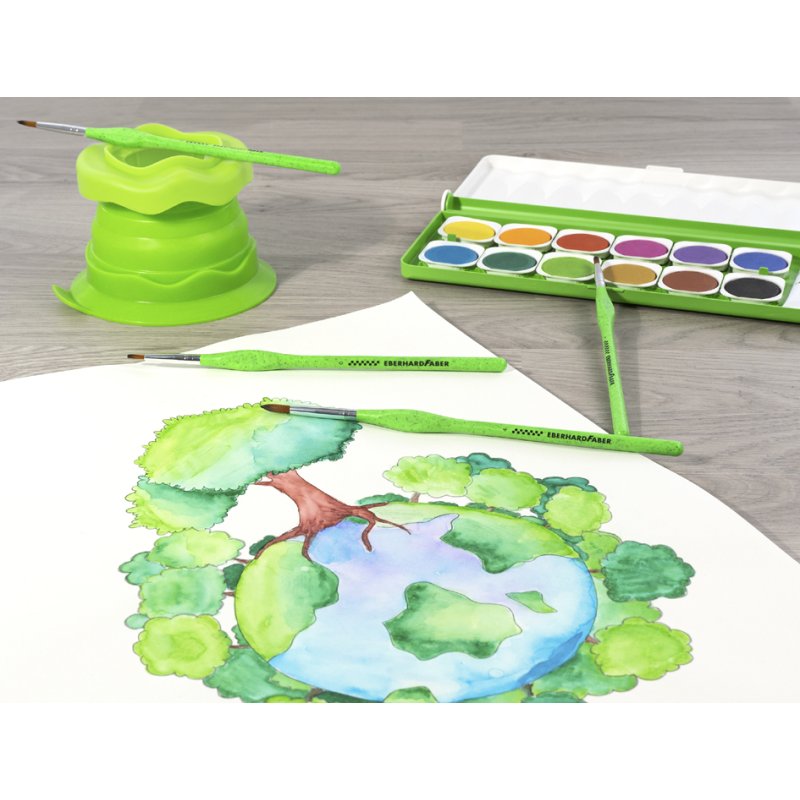 EBERHARD FABER GREEN WINNER water cup, green, silicone, folding mechanism