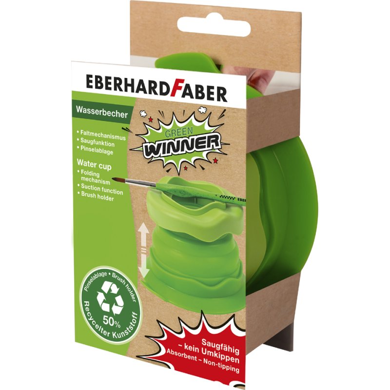 EBERHARD FABER GREEN WINNER water cup, green, silicone, folding mechanism