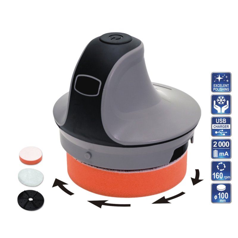IWH accu ijskrabber & detailer, 3,6 volt, 2000 mAh, 100 mm schijf