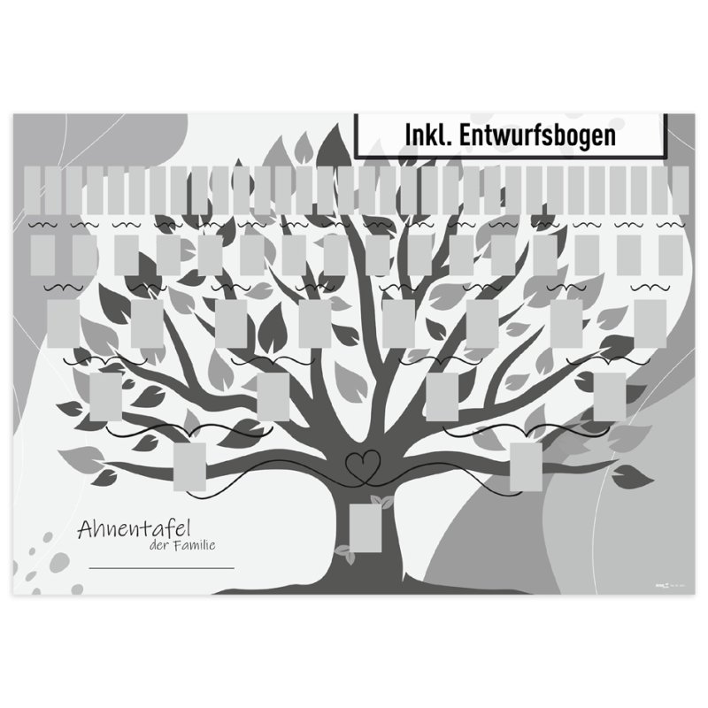 RNK Verlag illustrated family tree, A1, 63 people, 6 generations