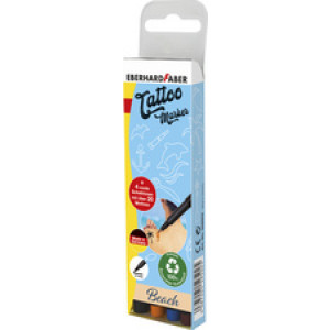 EBERHARD FABER tattoomarkers set Beach, 4 stuks, afwaschbaar