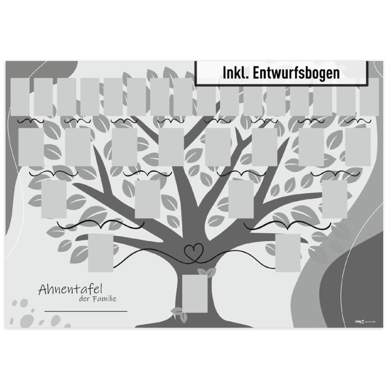 RNK Verlag illustrated family tree, A2, 31 people, 5 generations