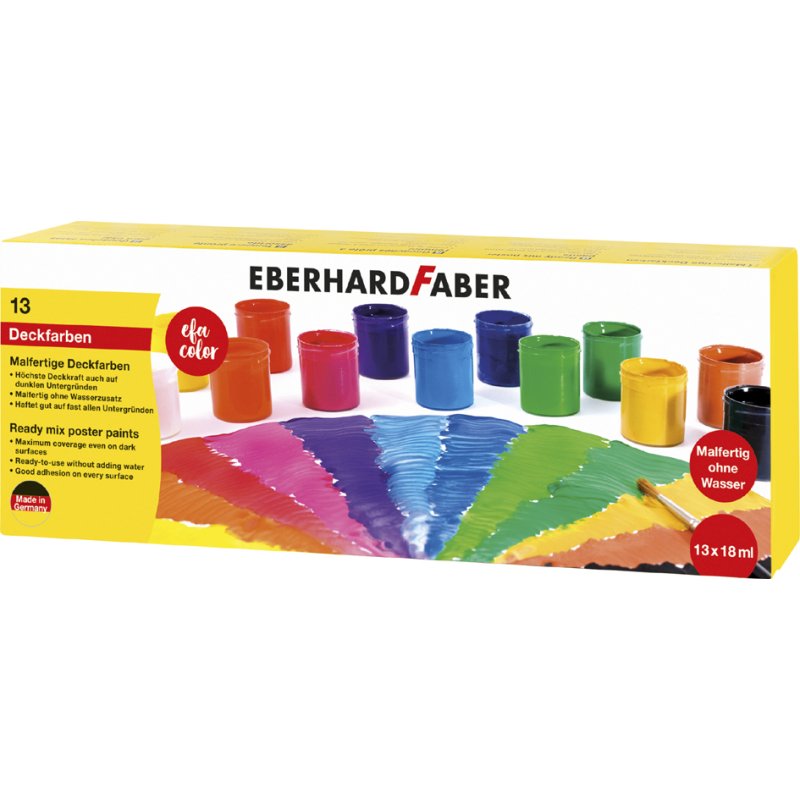 EBERHARD FABER EFA Color peinture opaque set, 13 couleurs, 13 x 18 ml