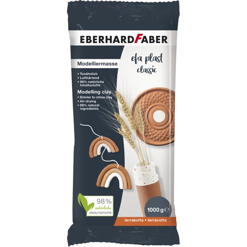 EBERHARD FABER boetseerklei EFA Plast classic, terracotta, luchthardend, 500 g