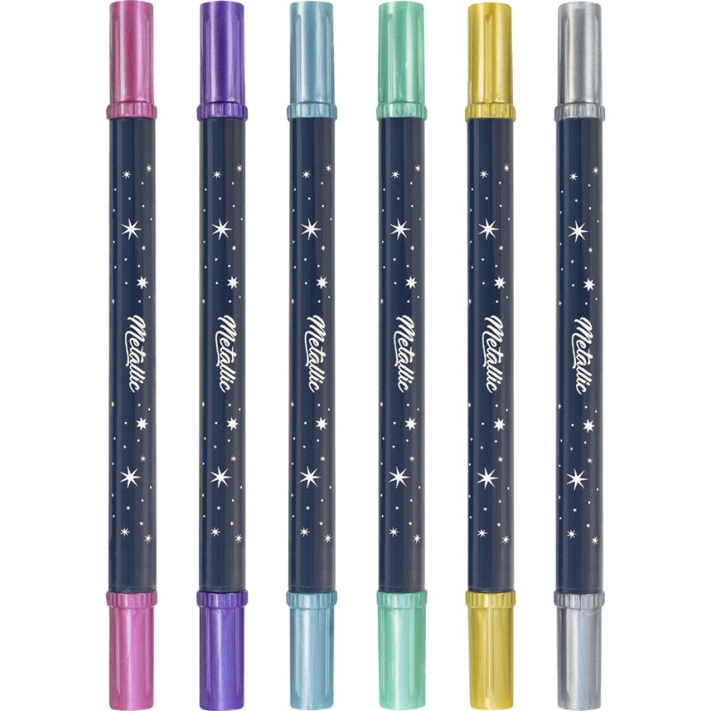 EBERHARD FABER crayons de pigments métalliques duo, 2 pointes, étui 6 pièces