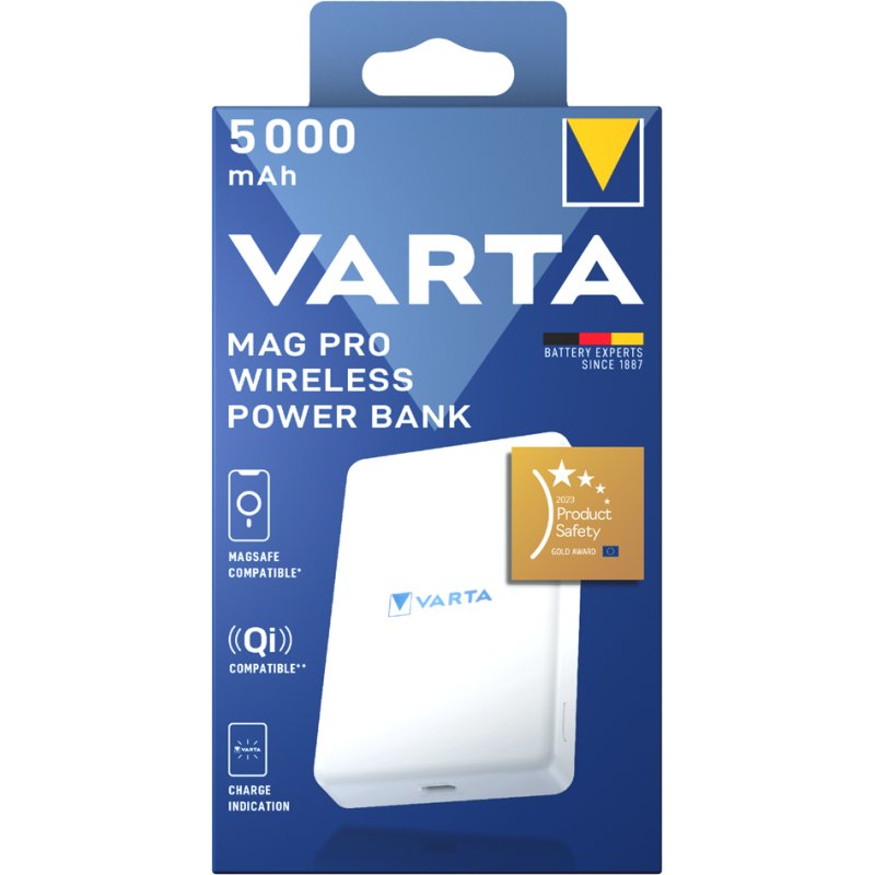 VARTA Powerbank MAG Pro Wireless, 5.000 mAh, magnetisch, draadloos