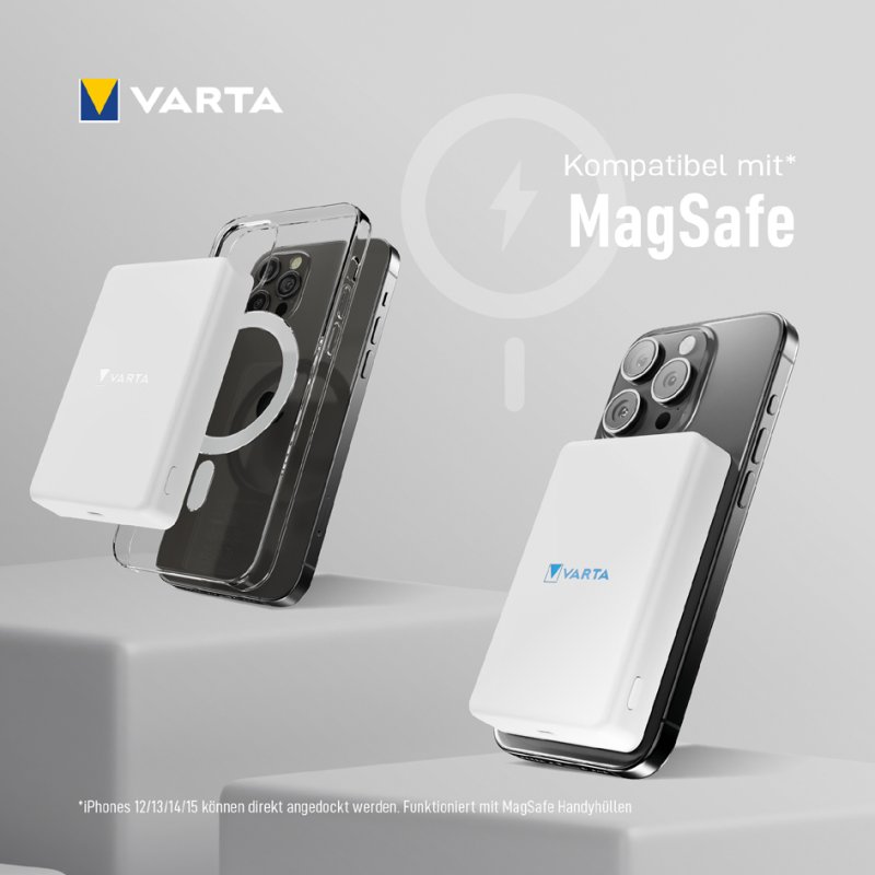 VARTA Powerbank MAG Pro Wireless, 5.000 mAh, magnetisch, draadloos