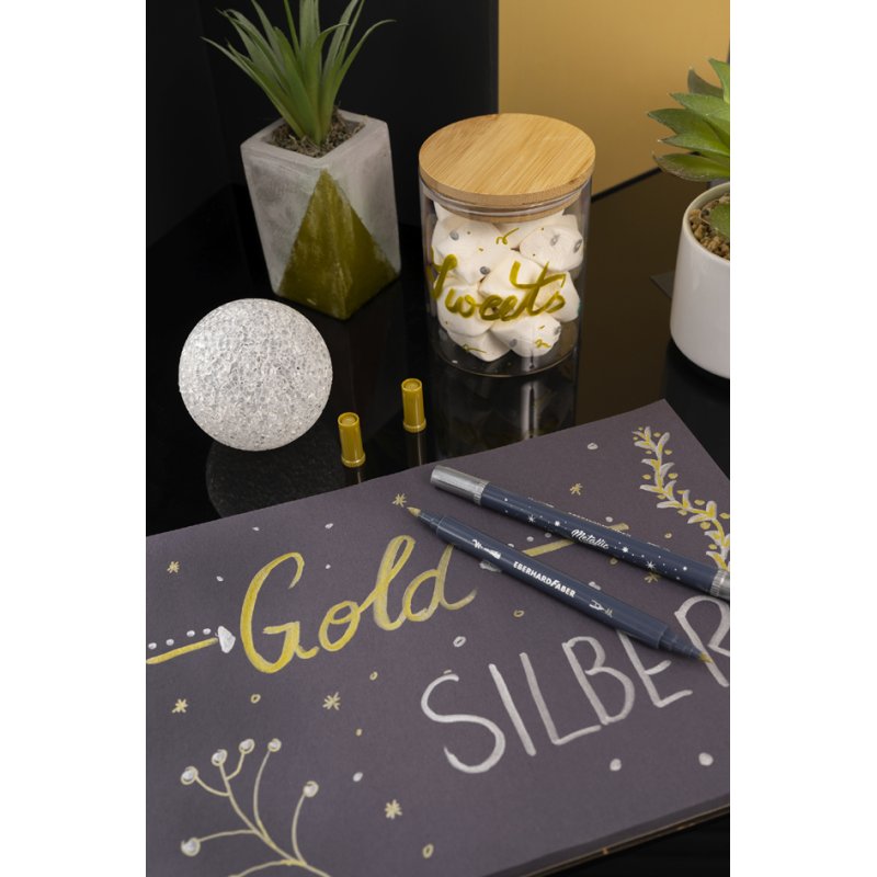 EBERHARD FABER Metallic Duo markers, gold and silver, 2 pieces