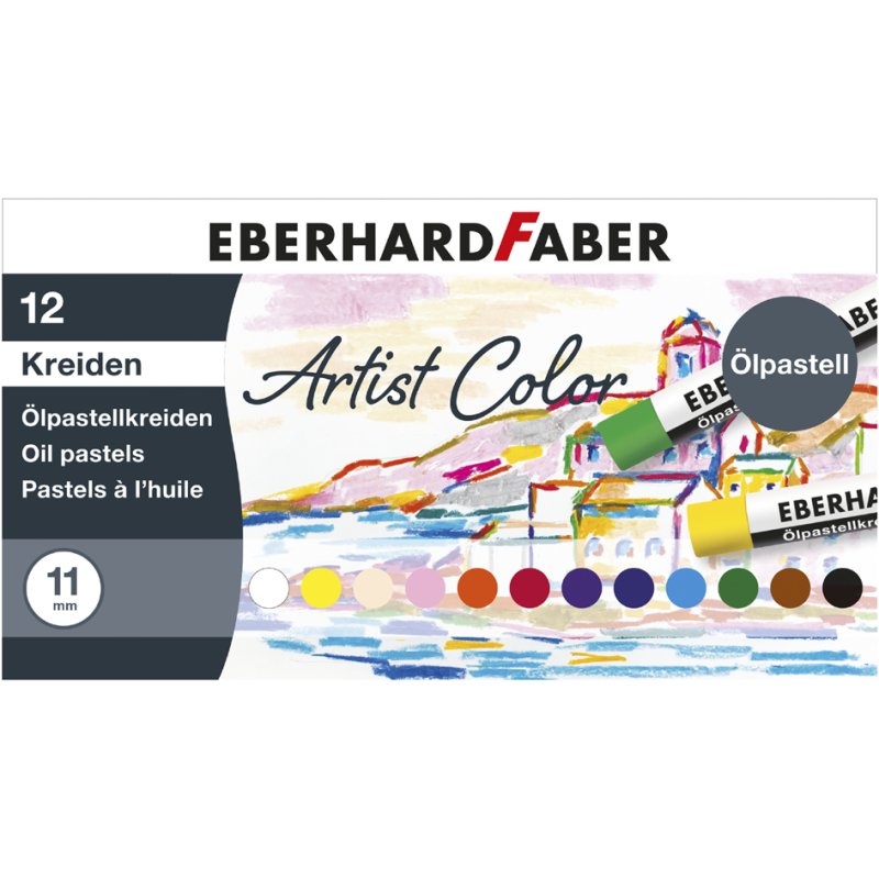 EBERHARD FABER crayons pastel gras Artist Color, résistant à l'eau, diamètre 9 mm, 50 pièces