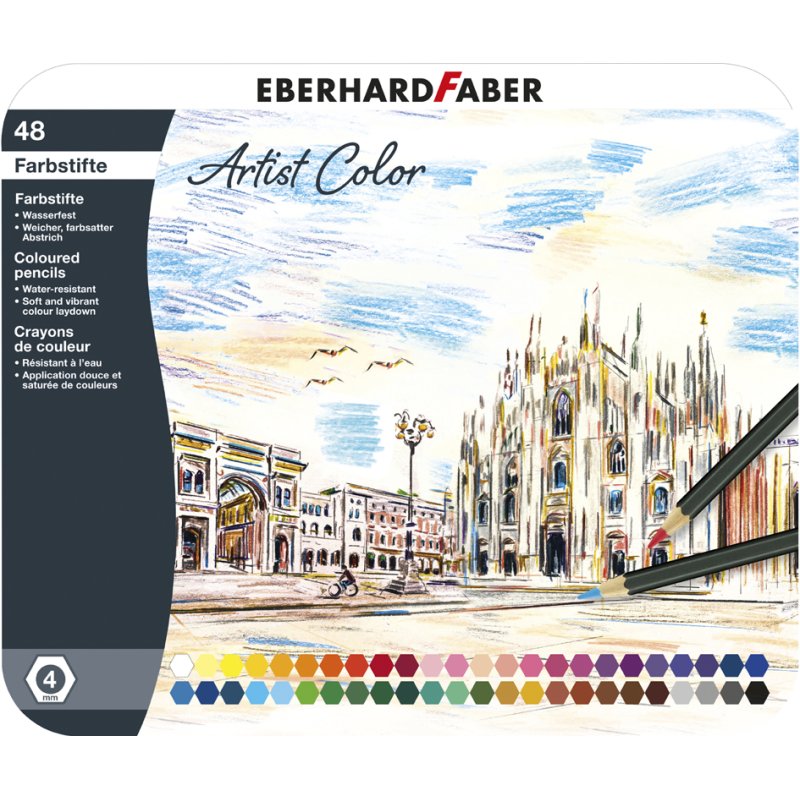 EBERHARD FABER crayons de couleur Artist Color, hexagonaux, résistants à l'eau, 12 pièces