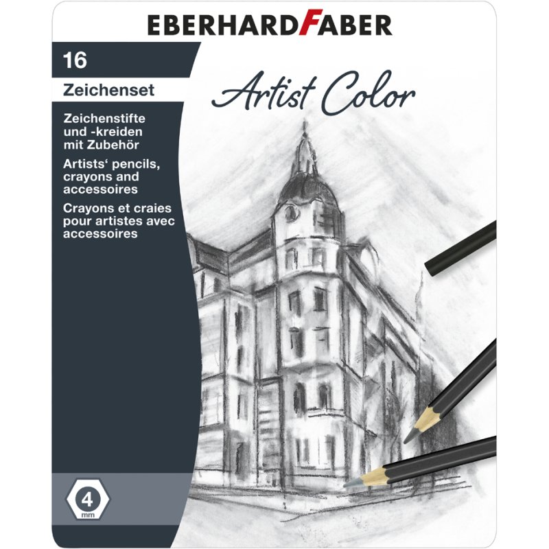 EBERHARD FABER Coffret de couleurs Artist Color, 16 pièces, étui métallique