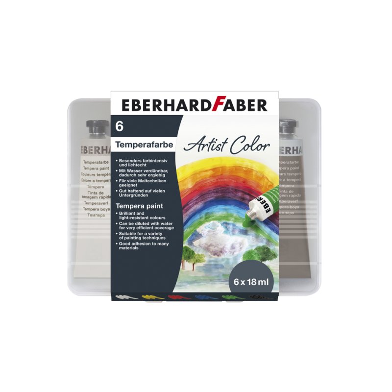 EBERHARD FABER tempera Artist Color, 10 tubes à 18 ml, kunststof etui