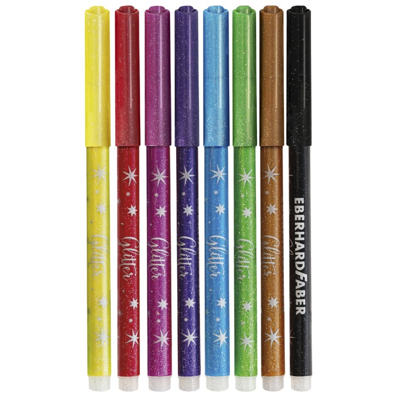 EBERHARD FABER glitter markers, round, 3.0 mm, 8 pieces