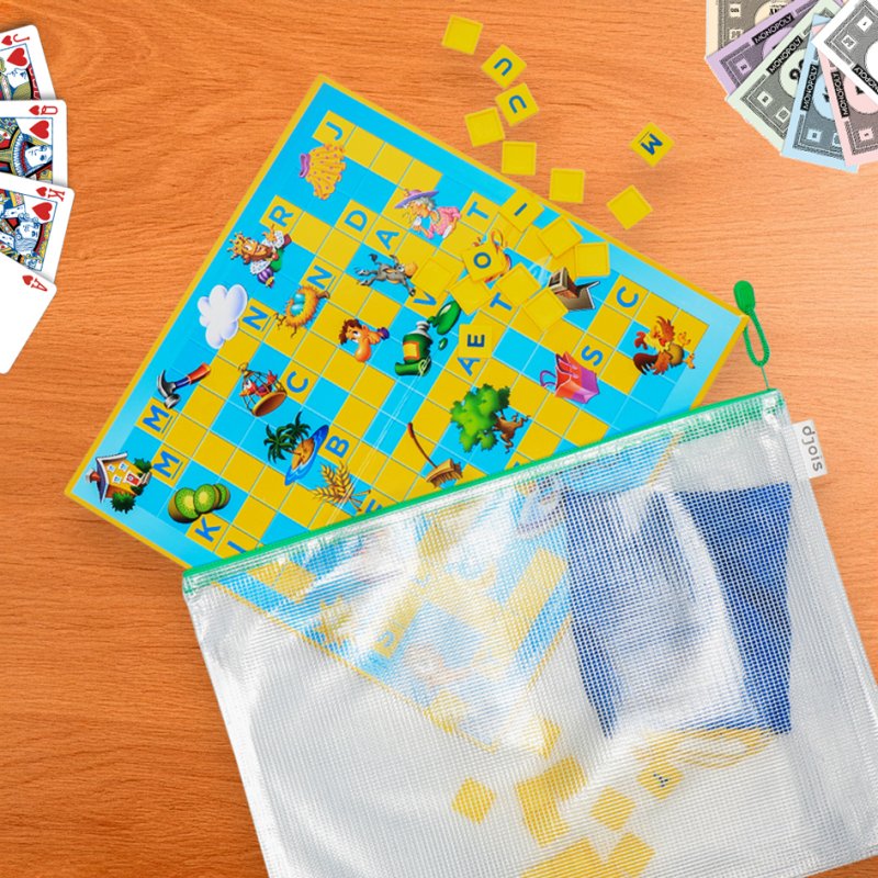 djois Pochette à fermeture éclair A3, plastique, assorti, 8 pièces