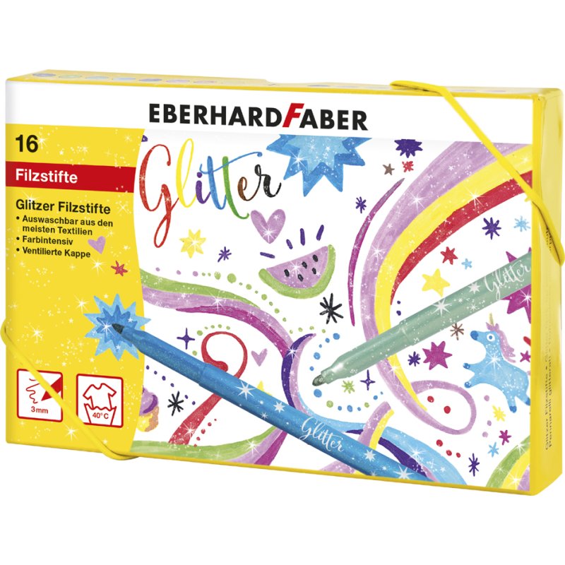 EBERHARD FABER stylos à paillettes, emballage cadeau, 3,0 mm, 16 pièces
