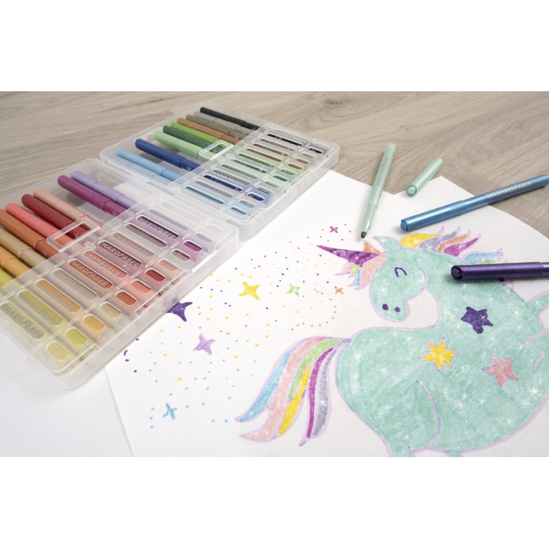 EBERHARD FABER glitter felt-tip pens, washable, 24 pieces