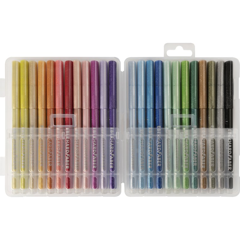 EBERHARD FABER glitter felt-tip pens, washable, 24 pieces