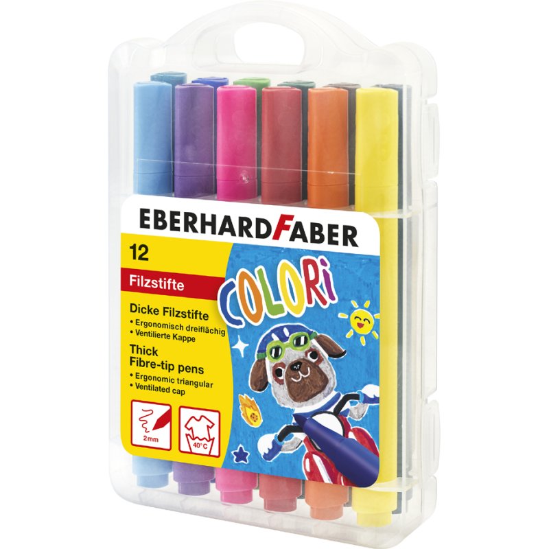 EBERHARD FABER épais marqueurs COLORI, triangulaire, 2,0 mm, 12 pièces